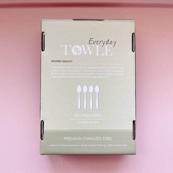 New Everyday Towle Spoons Palm Breeze Tree Set of 4 Small Coffee Stainless Steel - Picture 2 of 4